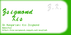 zsigmond kis business card
